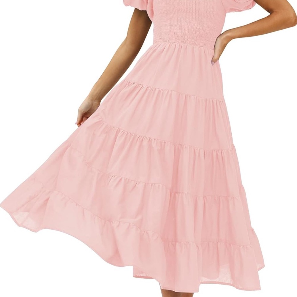 Elegant Pink Midi Dress
